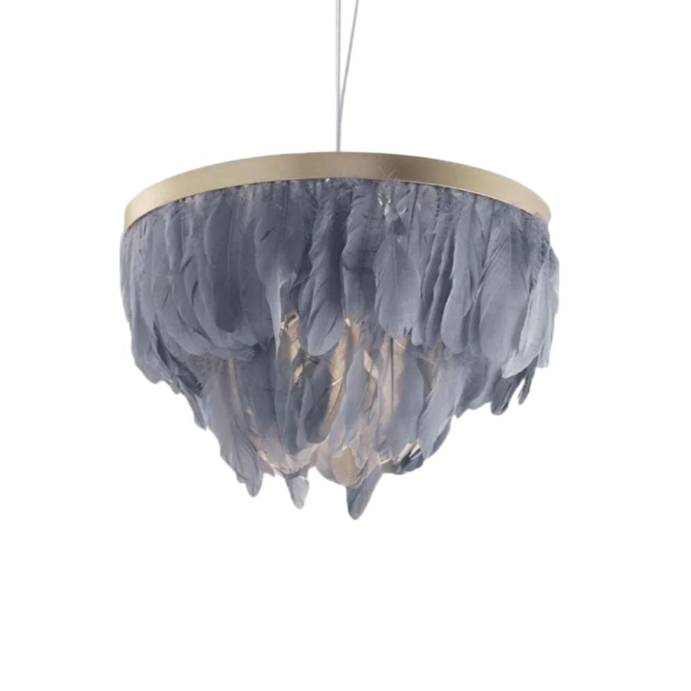 Suspension Ovale Led en Plumes Fairy - Lumiine