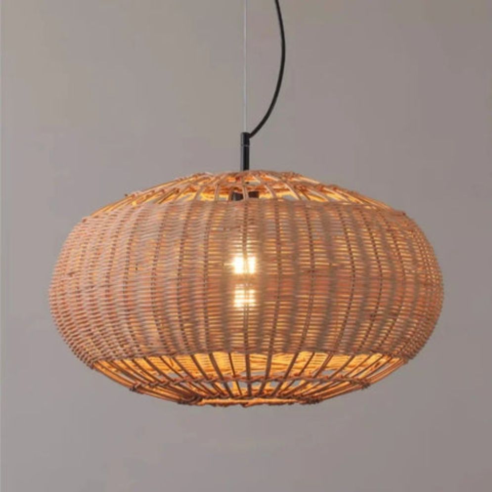 Suspension Rétro en Rotin Tissé pour Décoration Intérieure - Lumiine