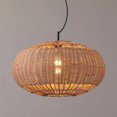 Suspension Rétro en Rotin Tissé pour Décoration Intérieure - Lumiine