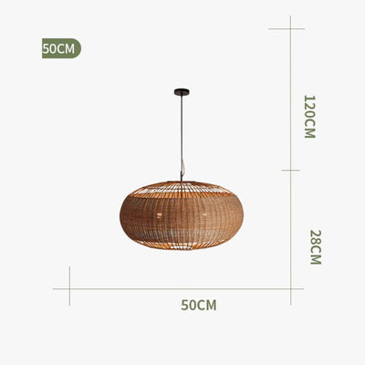Suspension Rétro en Rotin Tissé pour Décoration Intérieure - Lumiine