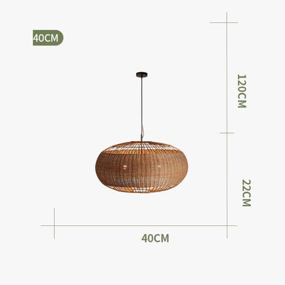 Suspension Rétro en Rotin Tissé pour Décoration Intérieure - Lumiine