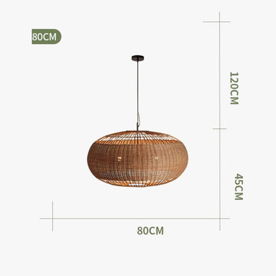 Suspension Rétro en Rotin Tissé pour Décoration Intérieure - Lumiine