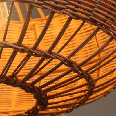 Suspension Rétro en Rotin Tissé pour Décoration Intérieure - Lumiine