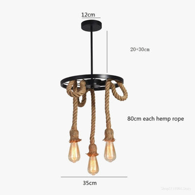 Suspension Rétro Vintage en Corde de Chanvre Loft Industriel - Lumiine