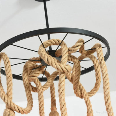Suspension Rétro Vintage en Corde de Chanvre Style Loft Industriel