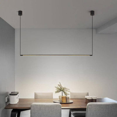 Suspension Salle à Manger LED Barre Fixe en Métal Noir - Lumiine