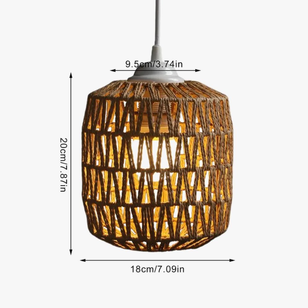 Suspension Salon en Rotin Tressé Style Exotique - Lumiine