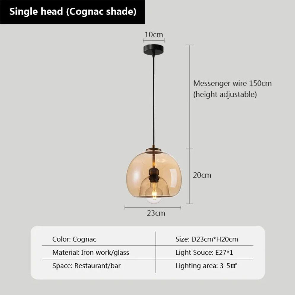 Suspension Salon en Verre Fumé Cosy