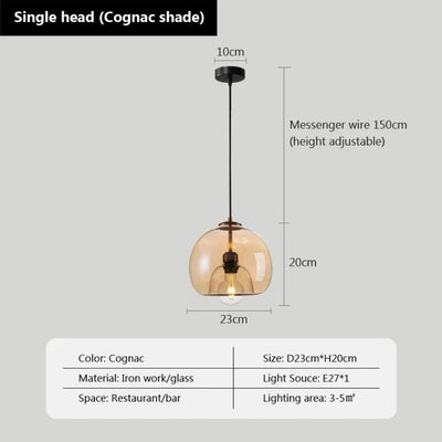 Suspension Salon en Verre Fumé Cosy