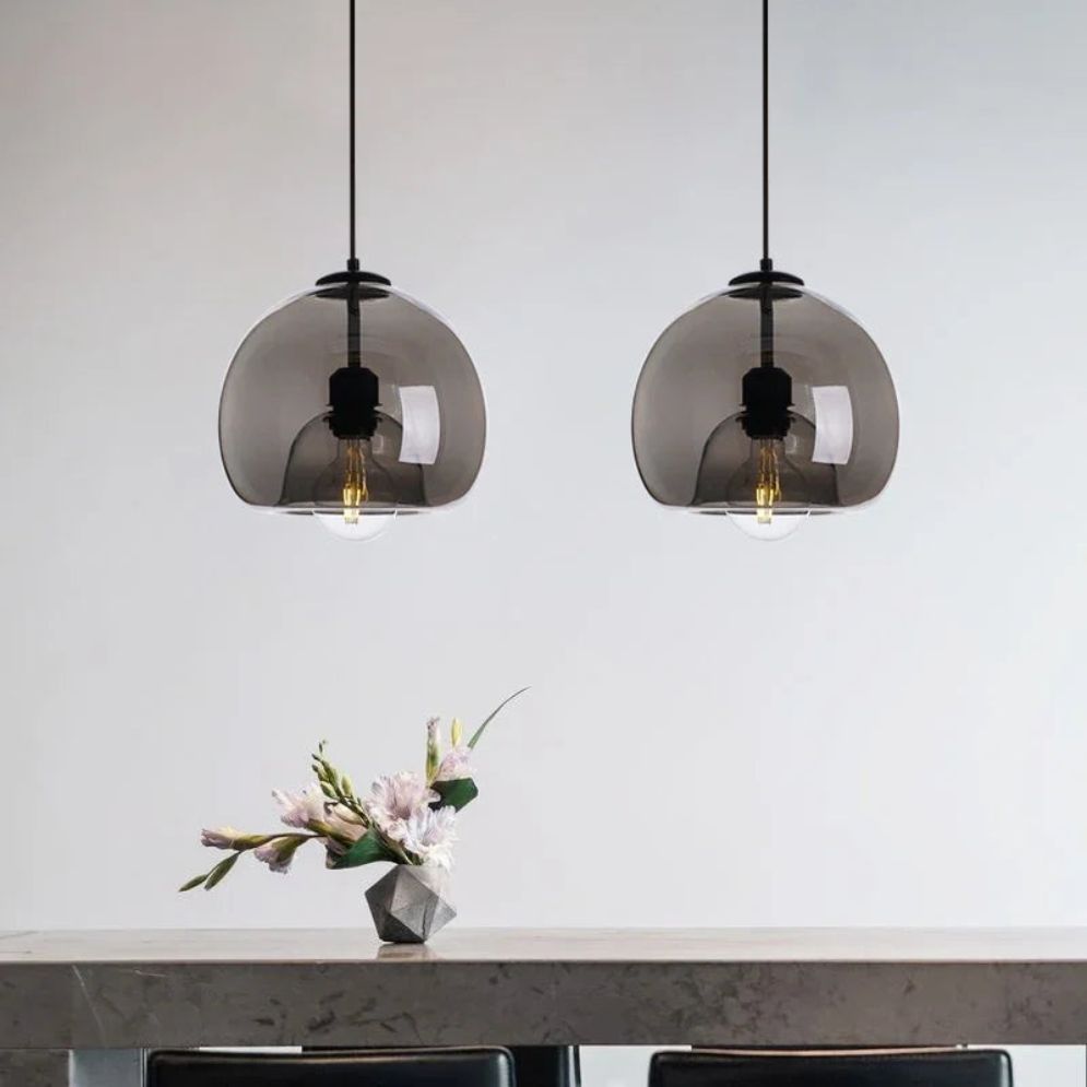 Suspension Salon en Verre Fumé Cosy