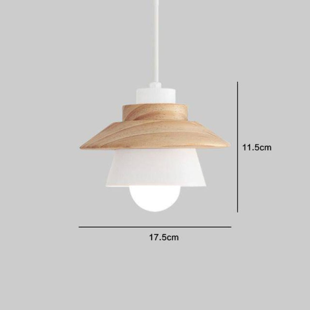 Suspension Scandinave avec Abat-jour Conique et en Bois Avi