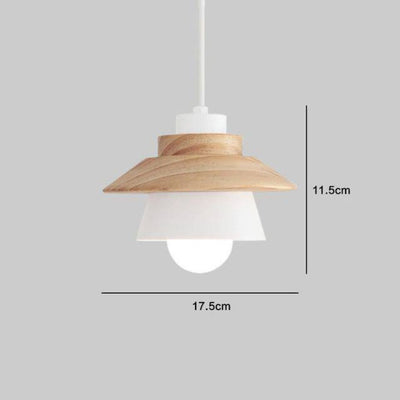 Suspension Scandinave avec Abat-jour Conique et en Bois Avi