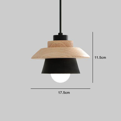 Suspension Scandinave avec Abat-jour Conique et en Bois Avi