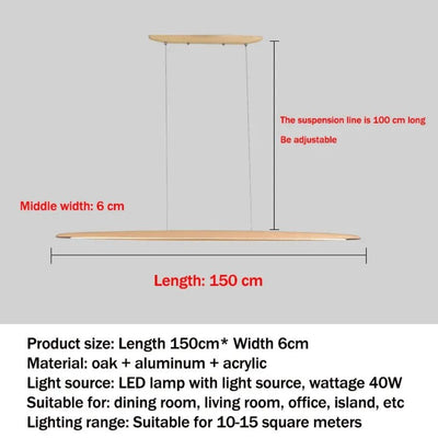 Suspension Table à Manger en Bois Américain Plusieurs Longueurs