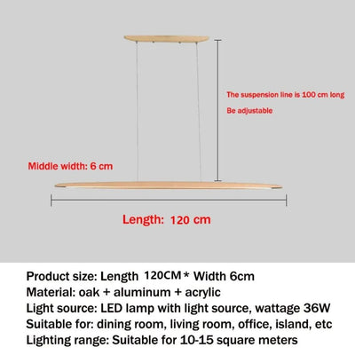 Suspension Table à Manger en Bois Américain Plusieurs Longueurs - Lumiine