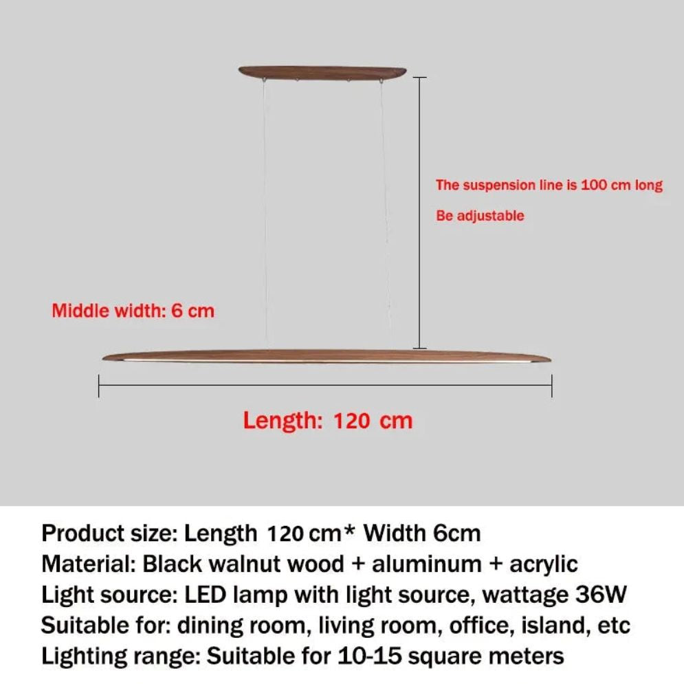 Suspension Table à Manger en Bois Américain Plusieurs Longueurs - Lumiine