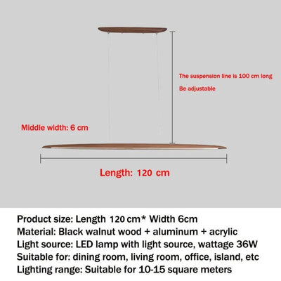 Suspension Table à Manger en Bois Américain Plusieurs Longueurs - Lumiine