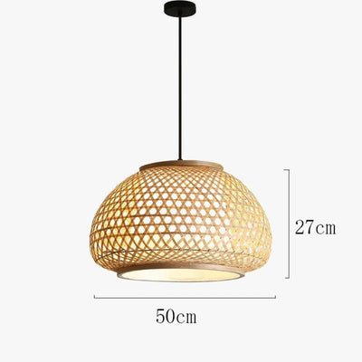 Suspension Tissée en Bambou Style Chinois Salle à Manger