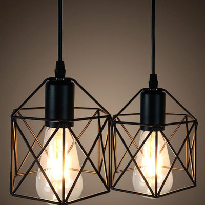 Suspension Vintage et Industrielle avec Cage