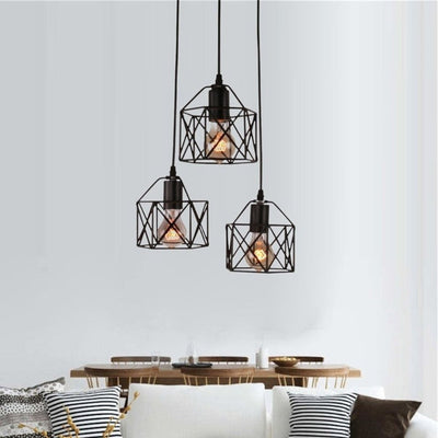 Suspension Vintage et Industrielle avec Cage