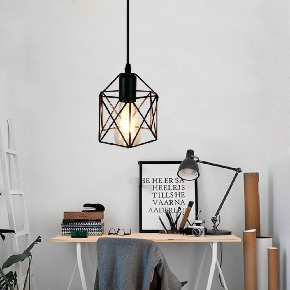 Suspension Vintage et Industrielle avec Cage