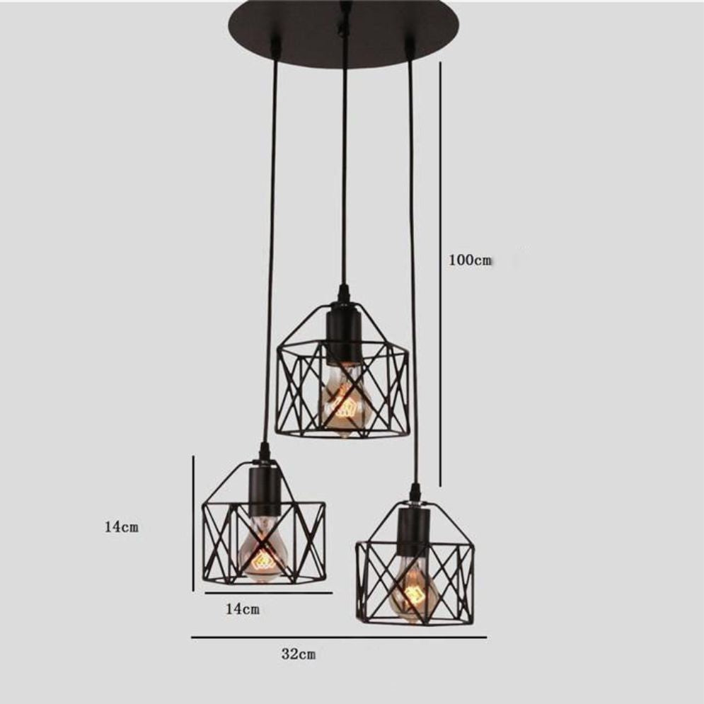 Suspension Vintage et Industrielle avec Cage