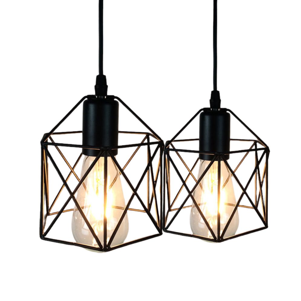 Suspension Vintage et Industrielle avec Cage
