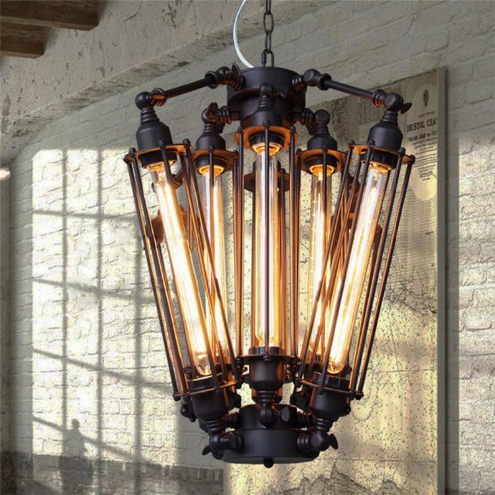 Suspension Vintage Loft Rétro E27 Industrielle Noire