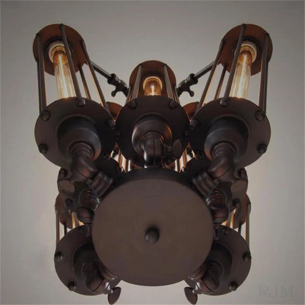 Suspension Vintage Loft Rétro E27 Industrielle Noire